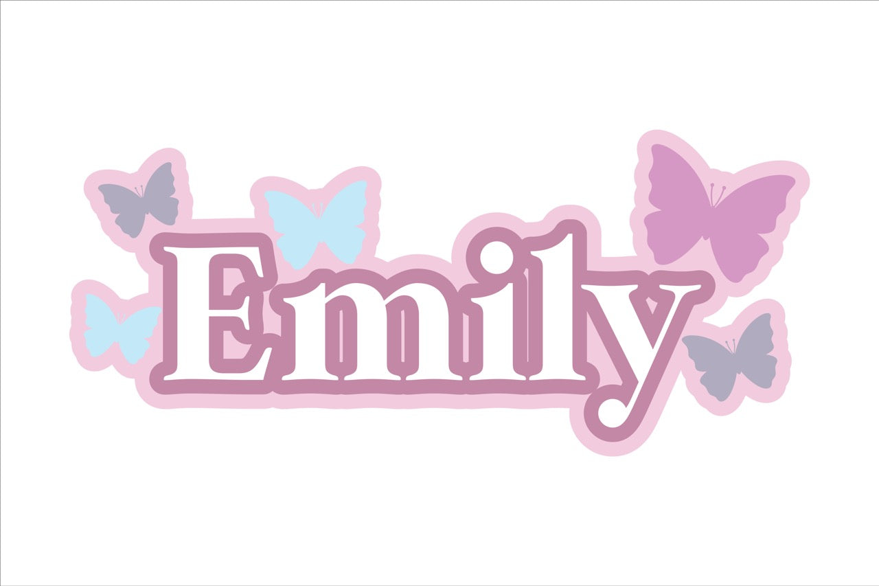 Triple Layered Butterfly 3D Name Sign