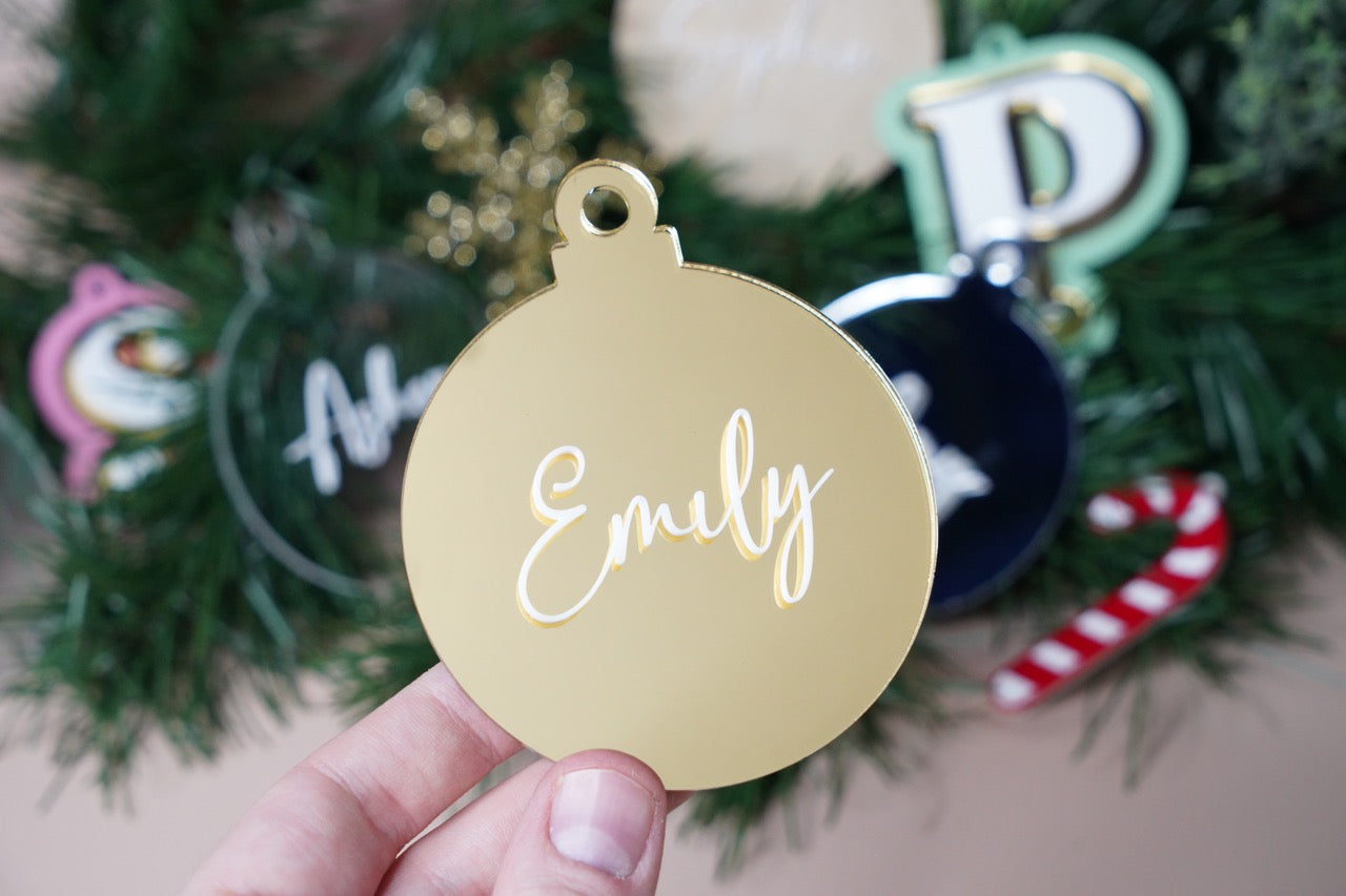 Bauble Ornament - Colour/Name Customisable