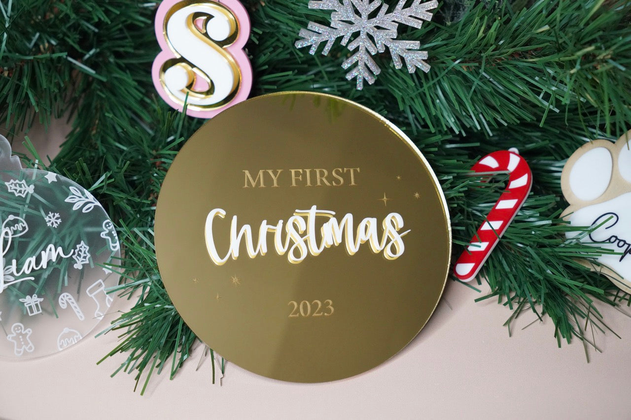 'My First Christmas' Plaque - Colour Customisable