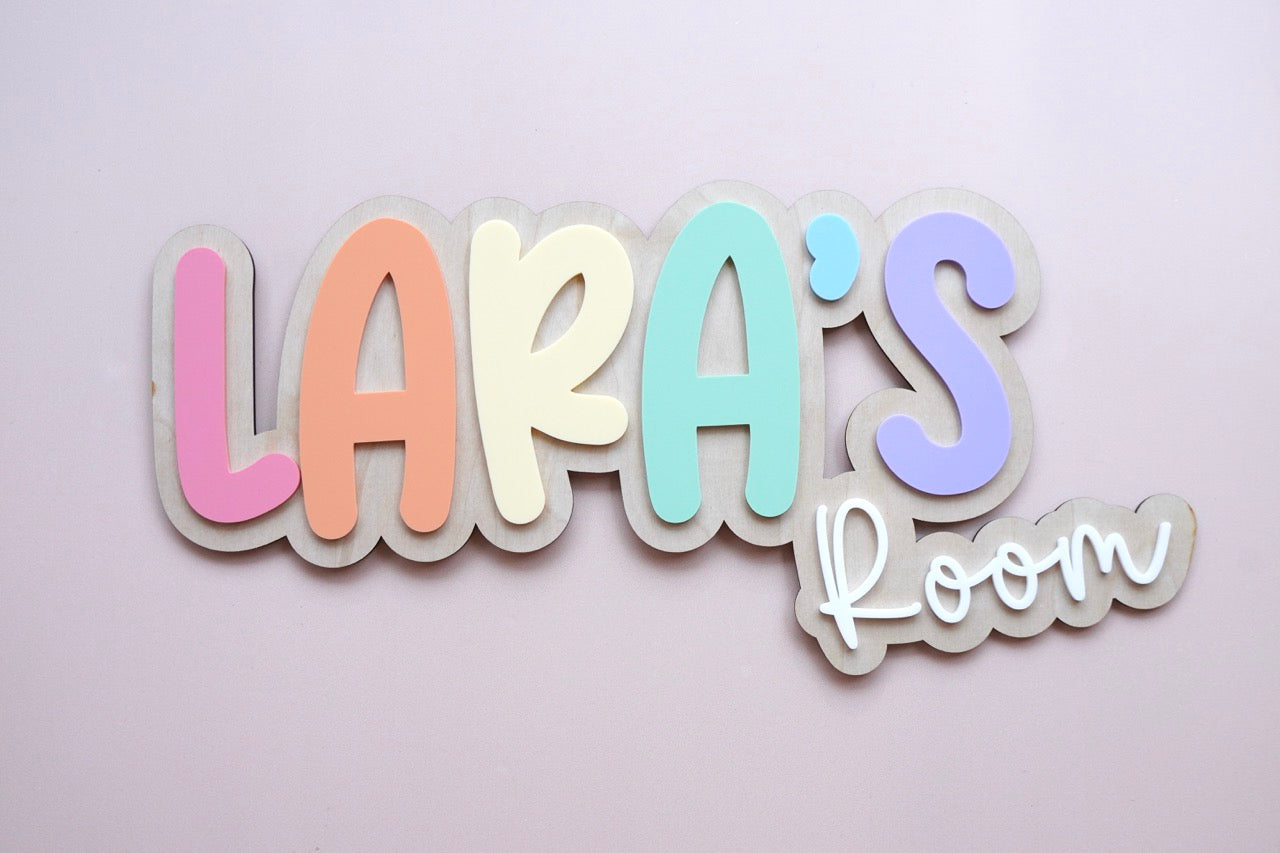 Double Layered Rainbow Letters Name Sign