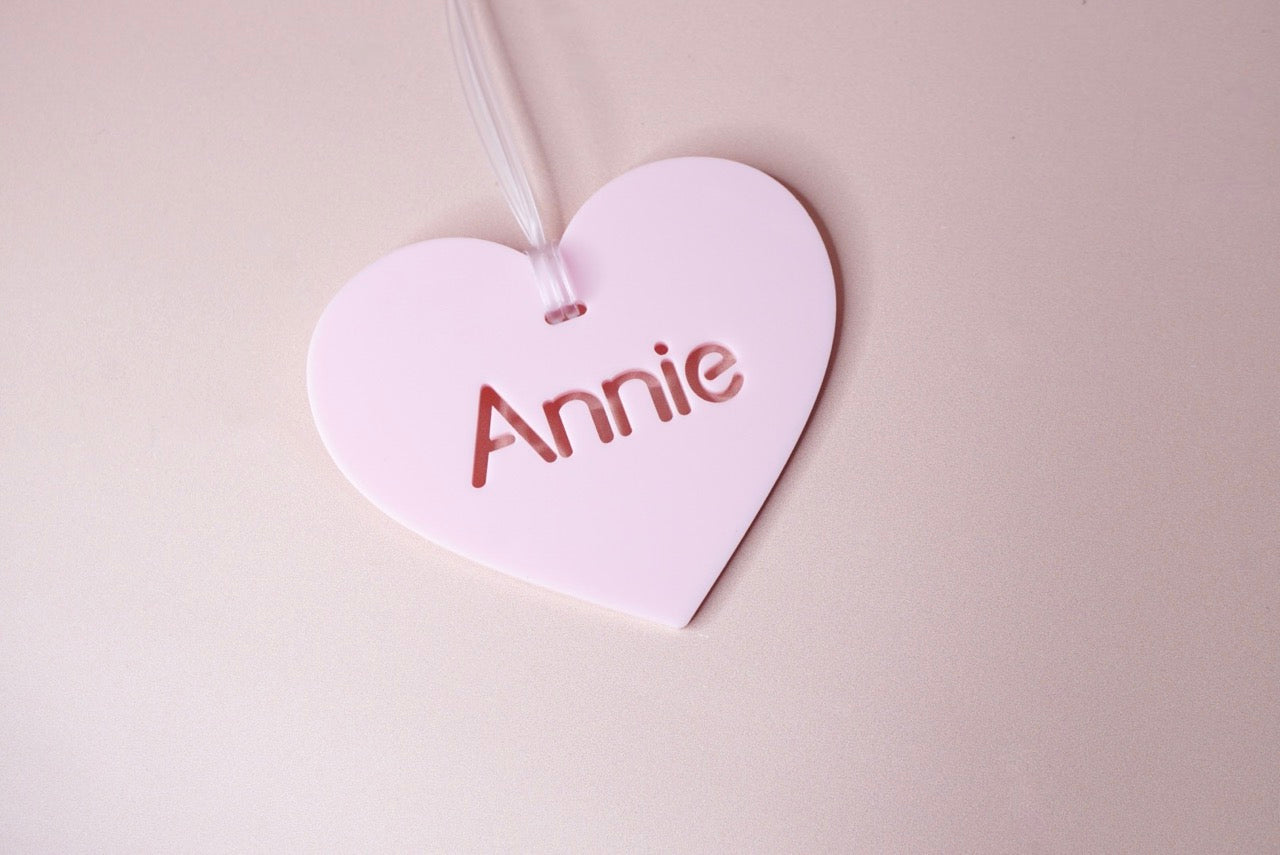 Heart Bag Tag (Colour Customisable Acrylic)
