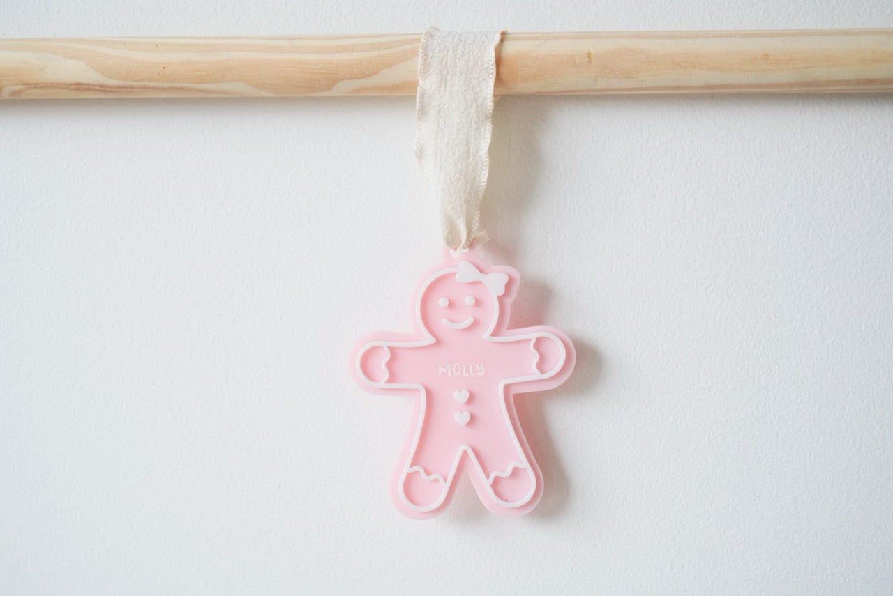 Gingerbread Man Ornament - Colour/Name Customisable