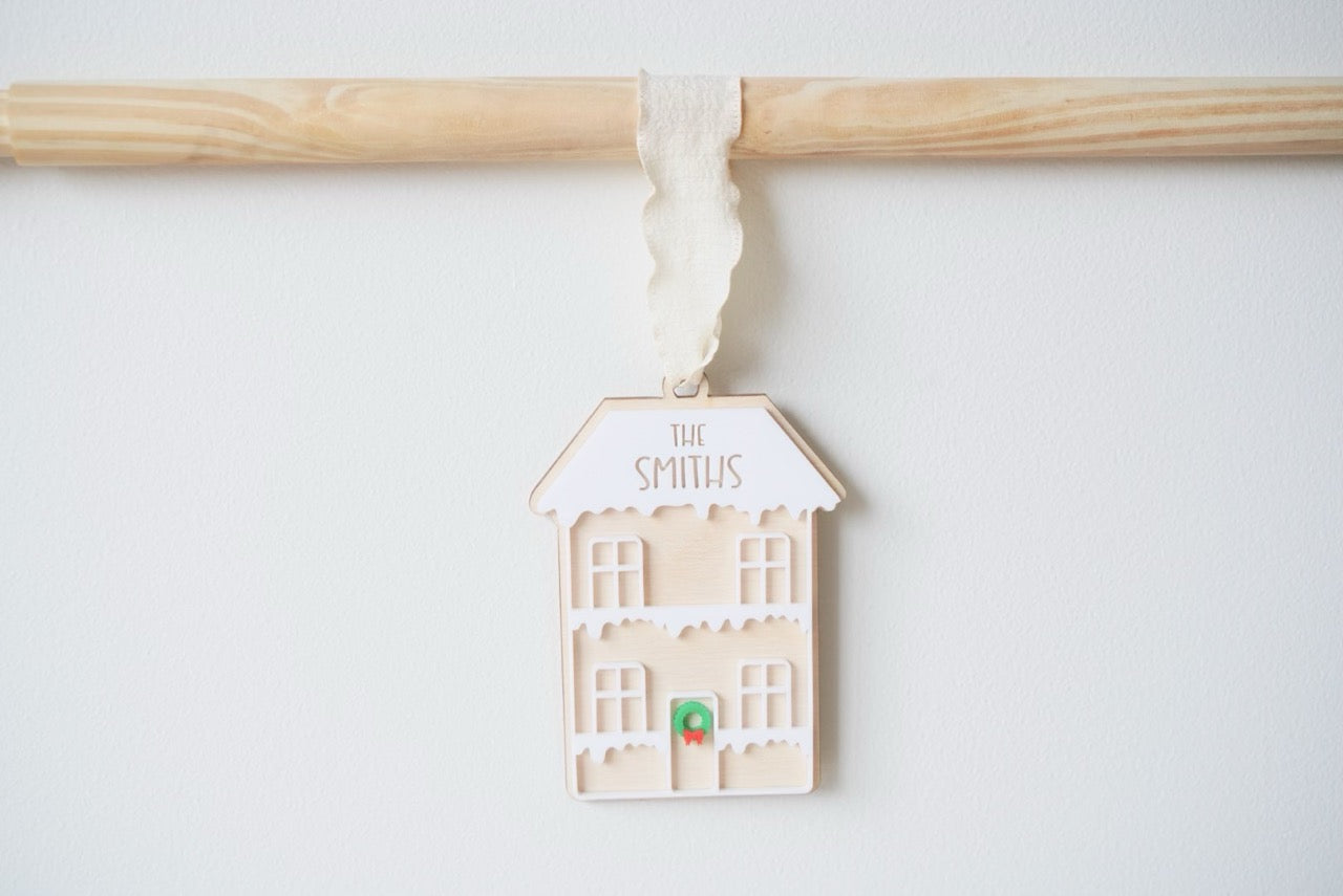 Gingerbread House Ornament - Colour/Name Customisable