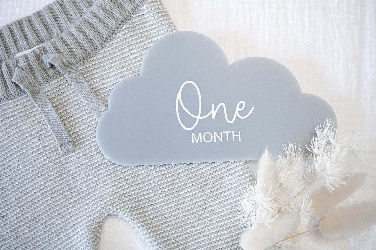Cloud Milestone Card Set (Colour Customisable Acrylic)