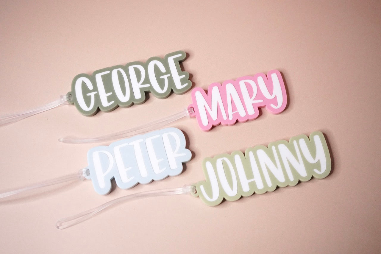 Name Bag Tag (Colour Customisable Acrylic)