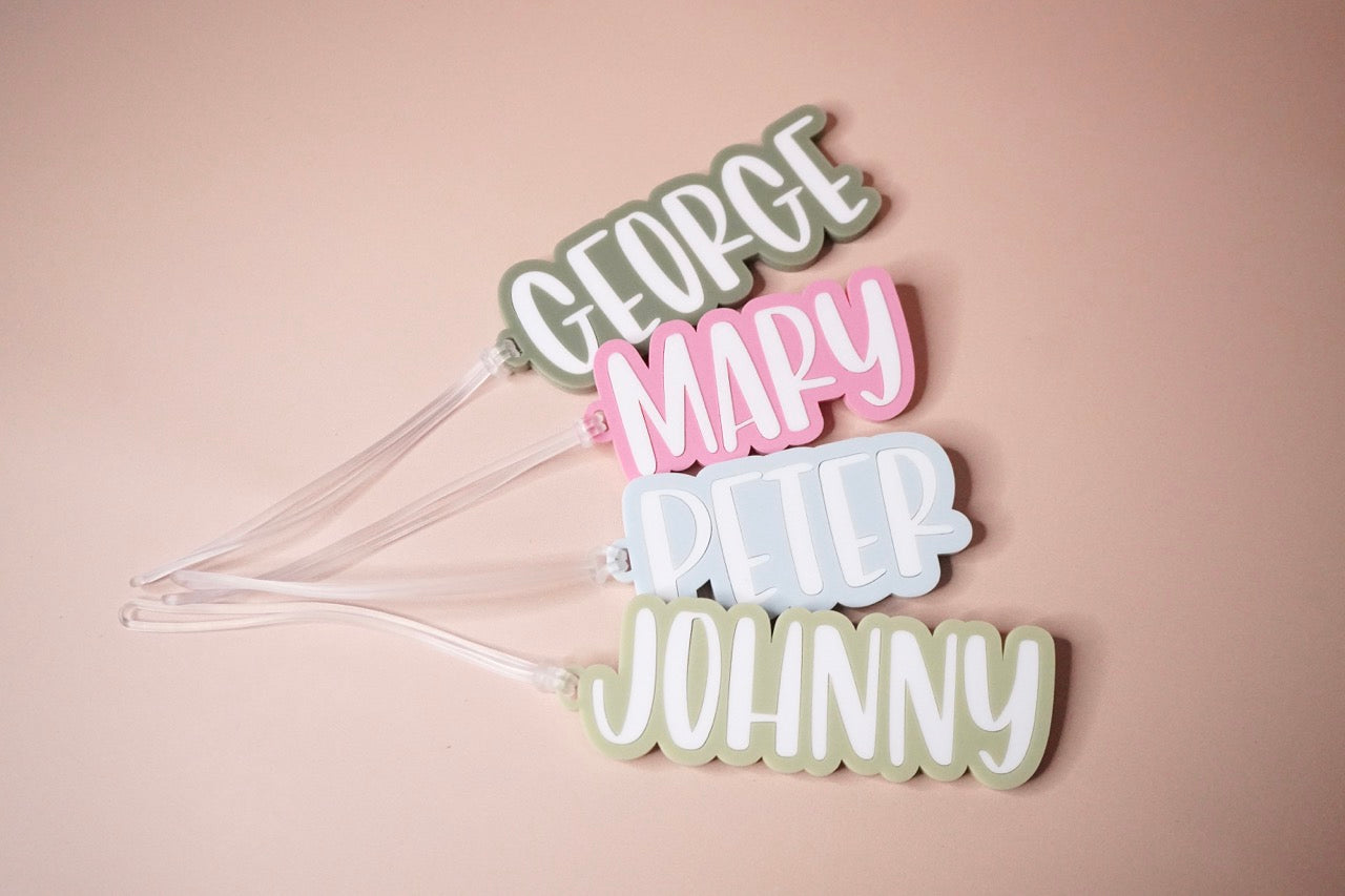 Name Bag Tag (Colour Customisable Acrylic)