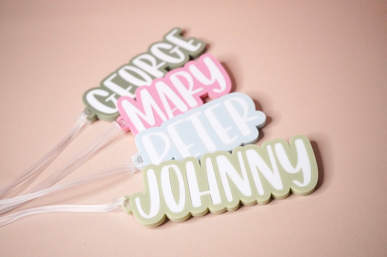 Name Bag Tag (Colour Customisable Acrylic)