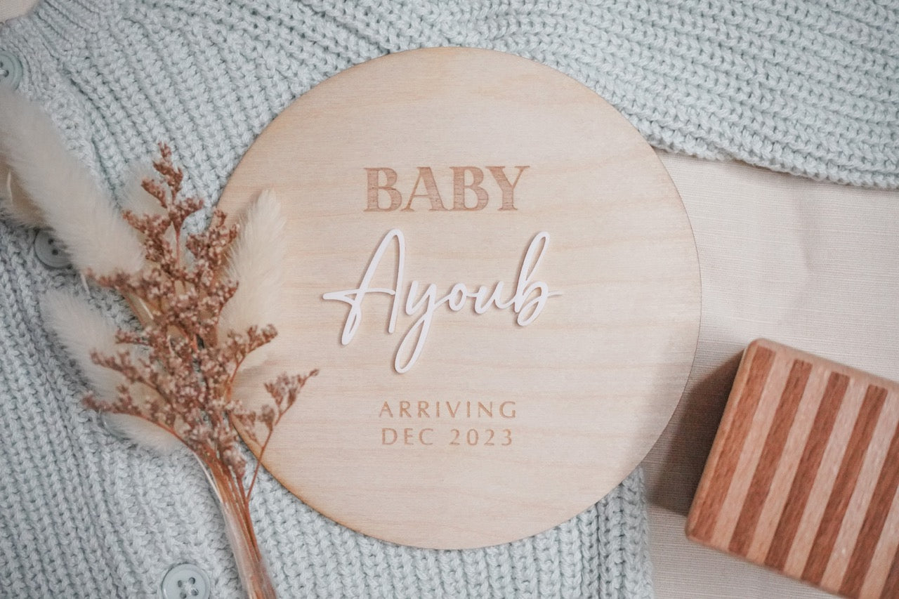 Pregnancy Announcement Plaque - Plain