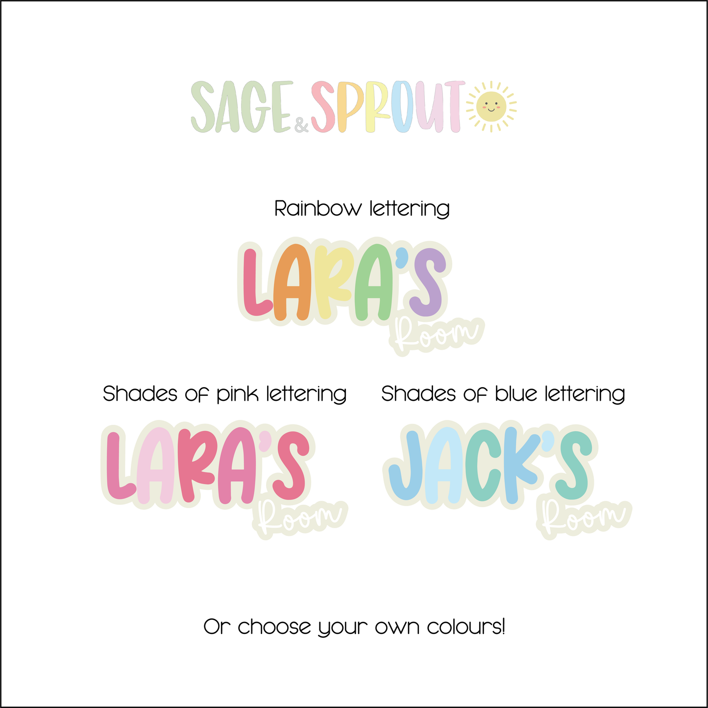 Double Layered Rainbow Letters Name Sign