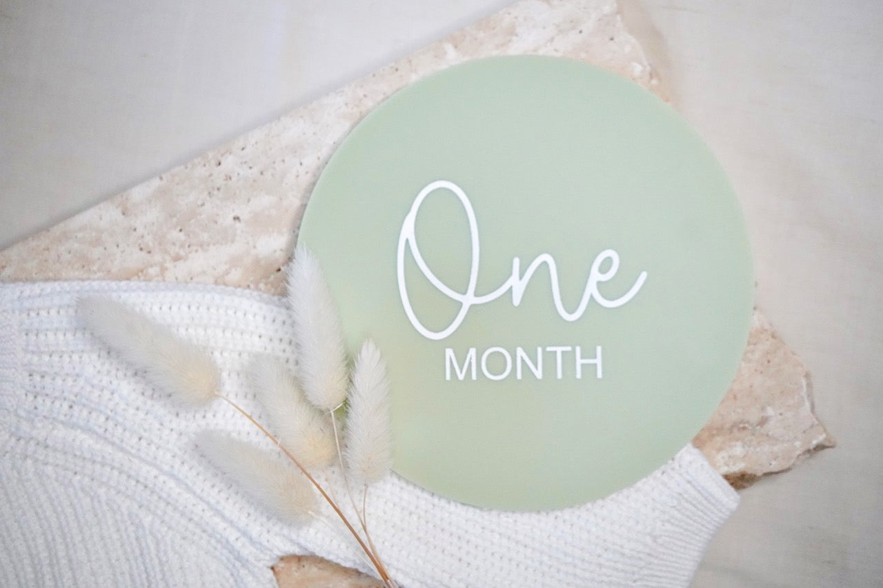 Round Milestone Card Set (Colour Customisable Acrylic)