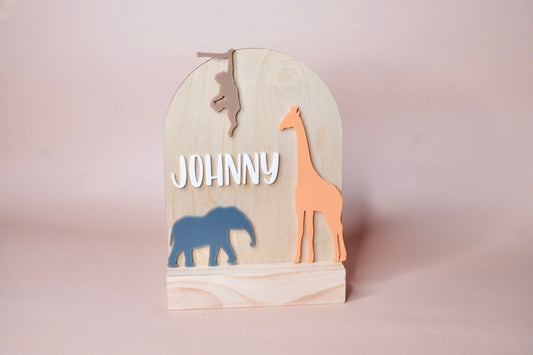 Safari - Bedside Table / Shelf 3D Name Sign