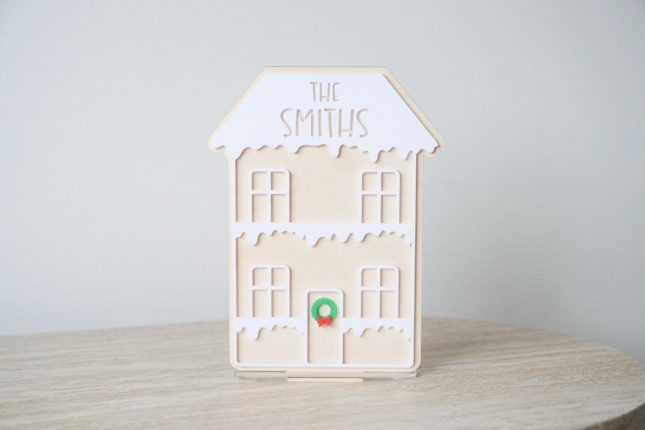 Gingerbread House (on stand) - Colour/Name Customisable