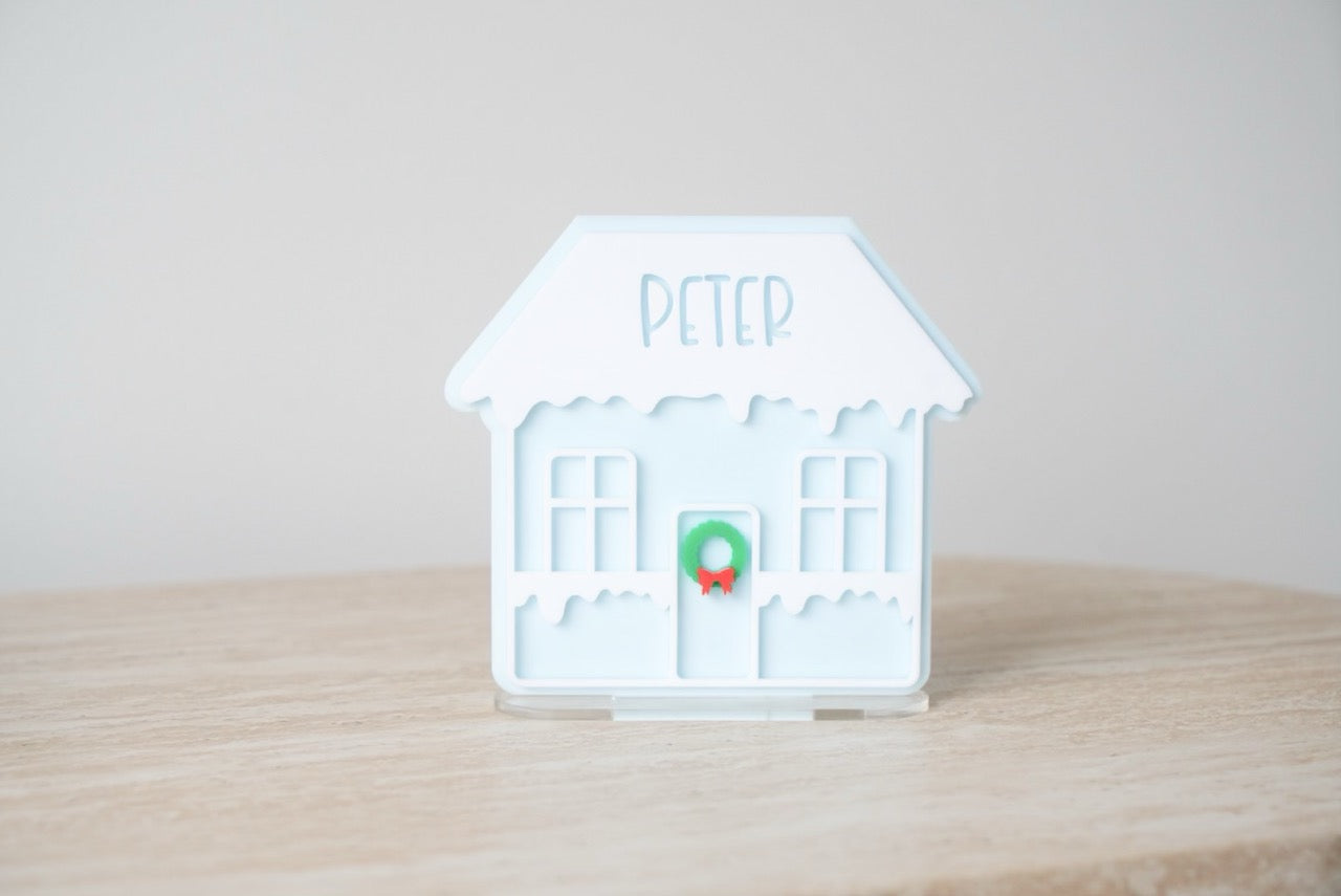 Gingerbread House (on stand) - Colour/Name Customisable