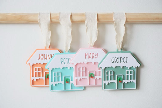 Gingerbread House Ornament - Colour/Name Customisable