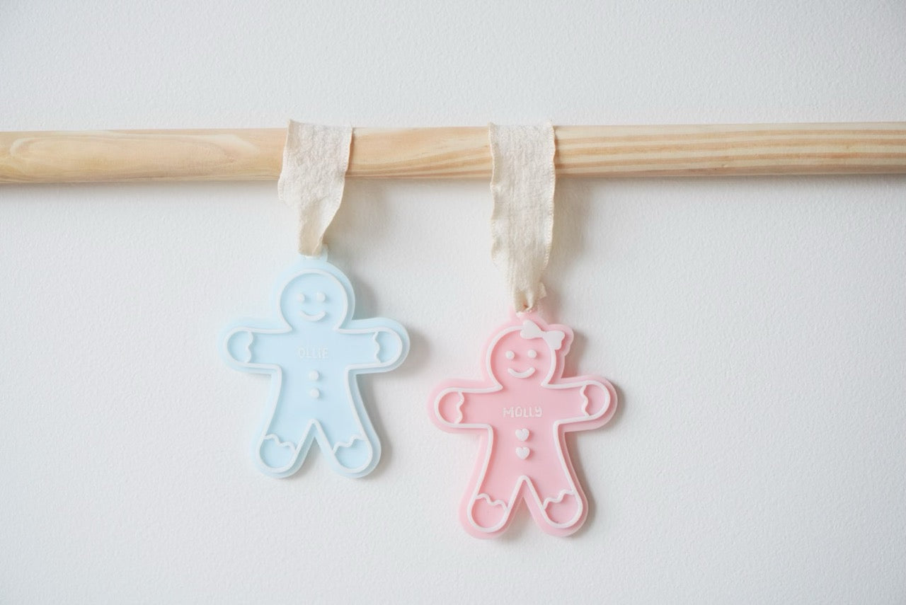 Gingerbread Man Ornament - Colour/Name Customisable