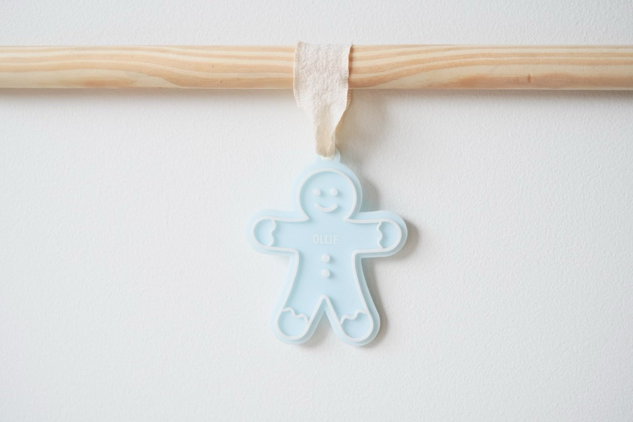 Gingerbread Man Ornament - Colour/Name Customisable