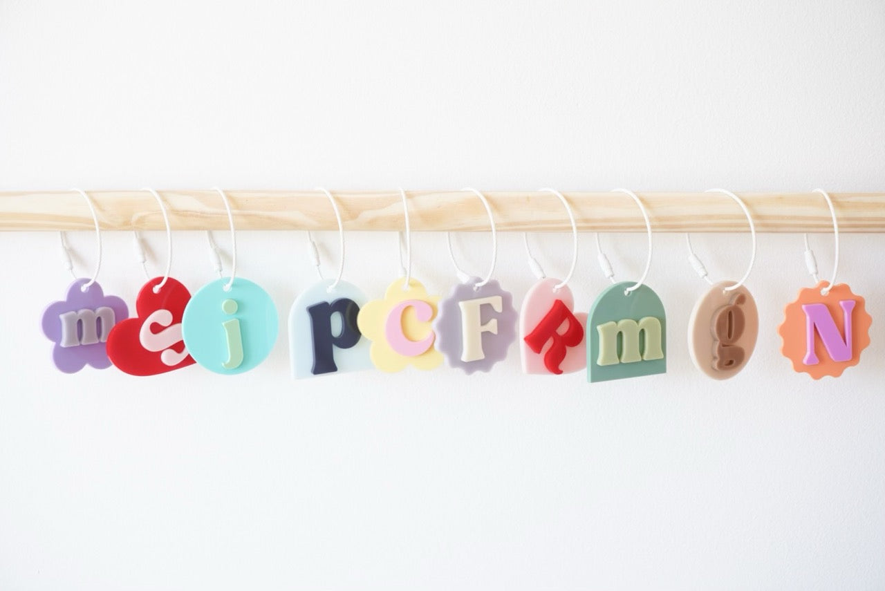 Initial Bag Tag (Double Layered, Colour & Shape Customisable Acrylic)